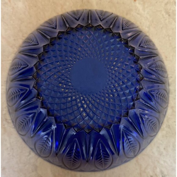 Avon Royal Sapphire Cobalt Blue Serving Bowl, Made In France 9.5” Glass Vintage - Picture 5 of 5